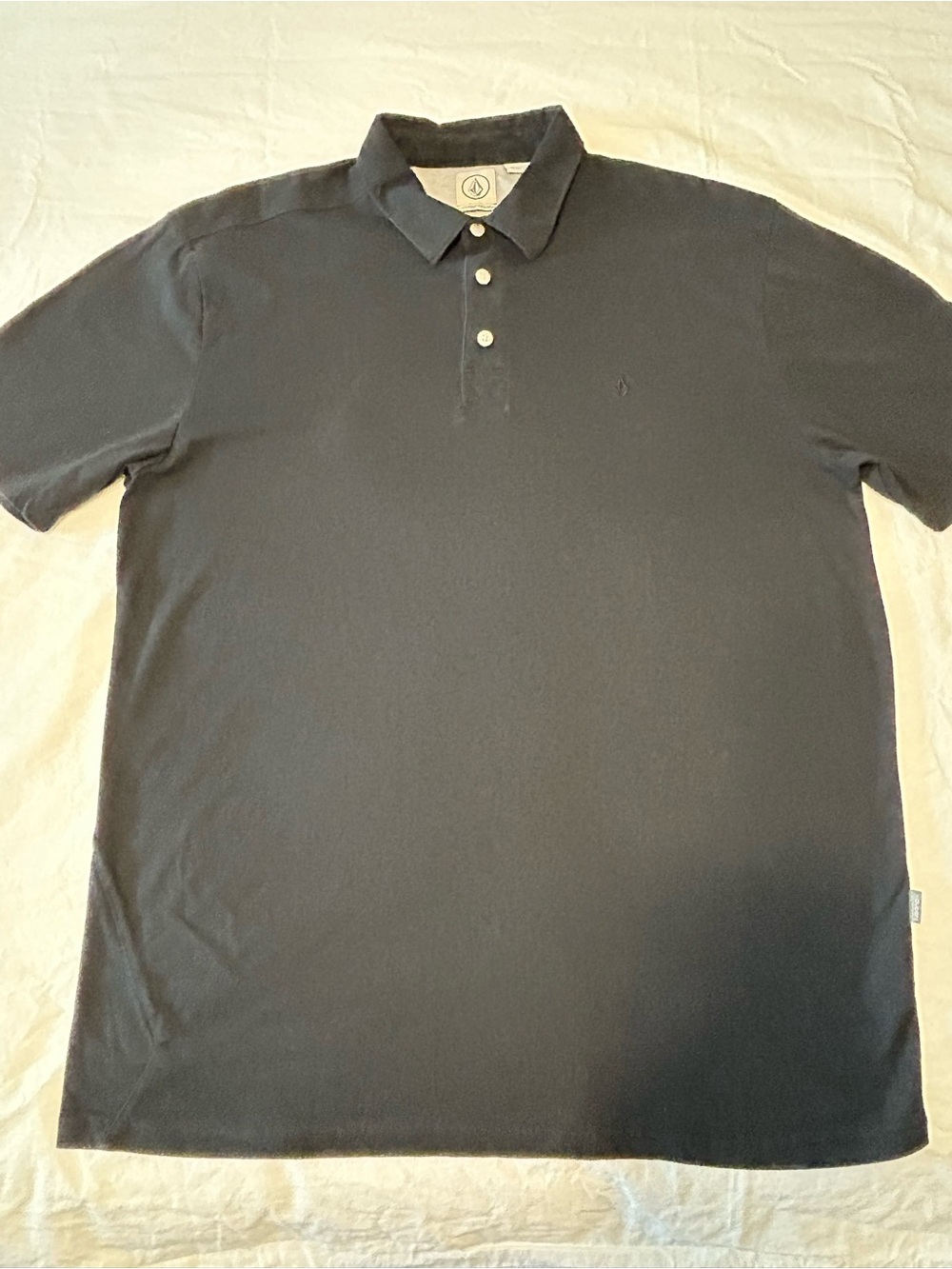Men's Volcom True to This Black Polo Shirt Size XL Short Sleeve #109